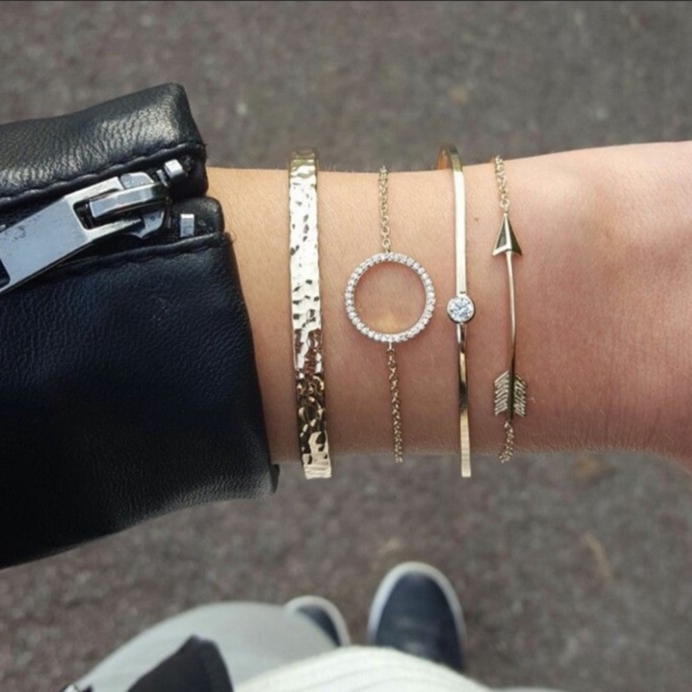 💫Gold Plated & Crystal Bracelets Set of 4, NWT💫